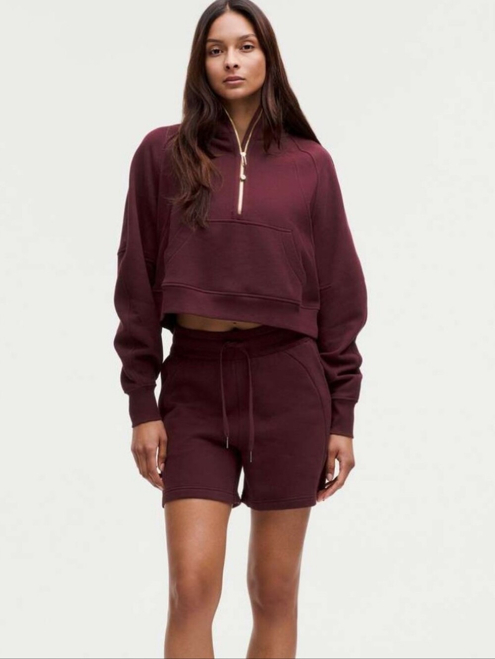Lululemon Scuba Sweatshirt - Garnet With Gold Zipper - XS/S